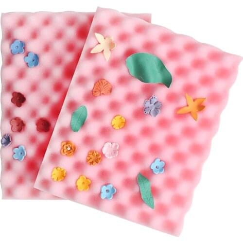 2pcs Fondant Flower Shaping Sponge Pads Foam Drying Mat Cake Mold Baking Decor Sugar Modelling Tools