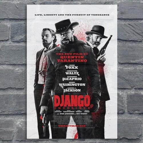 Classic Movie Silk Poster Django Unchained Retro Art Prints Vintage Wall Decor Pictures Quentin Tarantino Canvas Posters