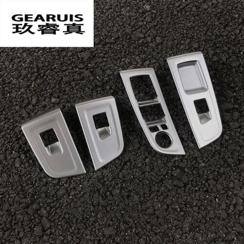 4pcs Car Window Glass Lift Buttons panel decoration cover trim decals for BMW 1 Series Sedan 118i 120i 2017 LHD interior Armrest