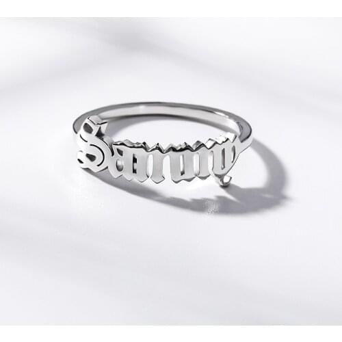 Custom Old English Name Ring Custom Ring Gold Stainless Steel Letter Rings For Women Best Friends Wedding Band Handmade Jewels