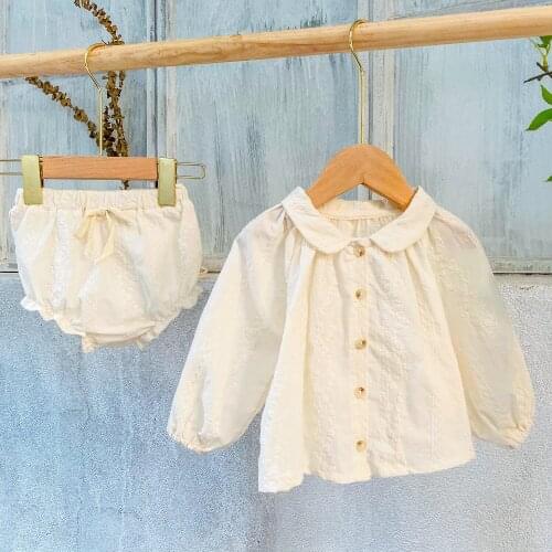 Newborn Baby Girls Clothes Set Princess Spring Baby Clothing Set Blose + Shorts 2Pcs Toddler Girls T-shirt Lace Summer Outfits