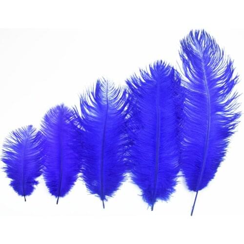 Royal Blue Ostrich Feather Decor 15-70cm/6-28" Ostrich Feathers for Crafts Plume Decoration Plumas Carnaval Craft Wedding Pluma
