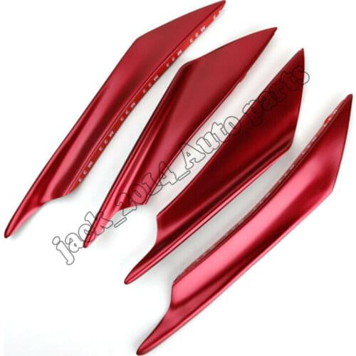 Red Car Bumper Lip Fins Canards Splitter Diffuser Valence Spoiler Lip Universal