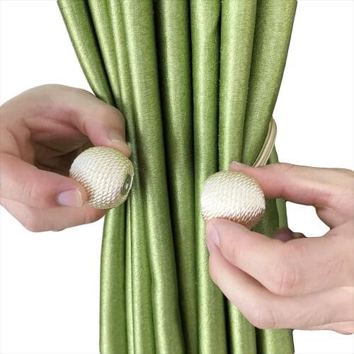 Magnetic Ball Curtain Ring Pearl Tie Rope Backs Clips Accessory Rods Holdbacks Buckle Accessoires Hook Holder Home Decor