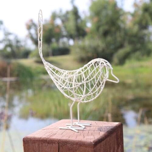 Metal Iron Wire Bird Figurines Nordic Style Abstract Statue Animal Home Decoration Accessories Interior Living Room Desk Decor