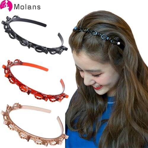 Molans 2020 Fashion Bangs Clip Hairbands Hairstyle Hairpin Women Hair Braiding Headband for Girls Hair Accessories Hairdressing