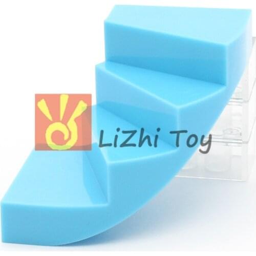 MOC Blocks Dish Stairs 6x6x4 Curved DIY Enlighten Block Bricks Compatible All Brands Particles Toy Accessories
