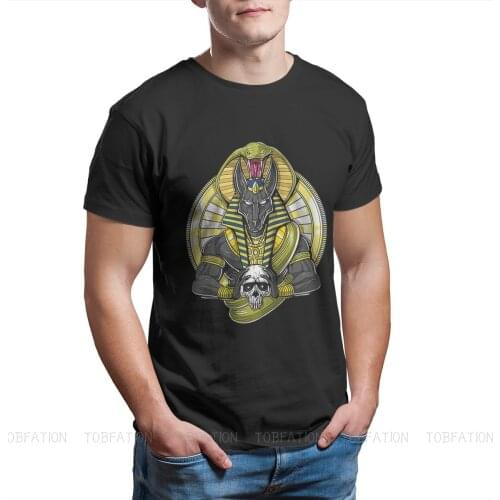 Men Egyptian Mythology Ancient Atum Horus Osiris Fashion T-Shirts Anubis Skull God Of The Dead Pure Cotton Graphic Streetwear
