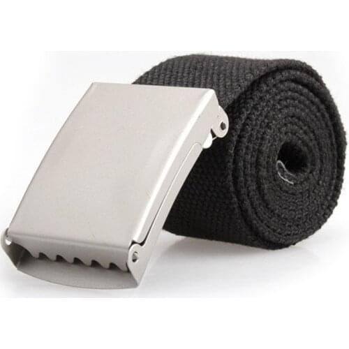 Men Black Webbing Web Military Style Canvas Tan Belt Metal Buckle Strap Waist Belts NYZ Shop