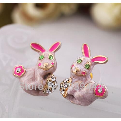 New Fashion Elegant Jewelry Stone Rabbit Earrings Woman