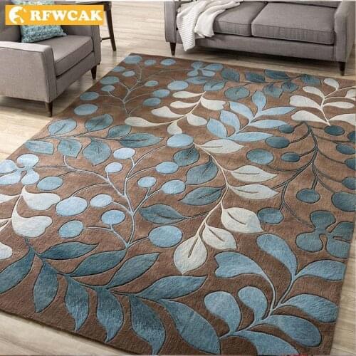RFWCAK Nordic Abstract Flower Art Carpet For Living Room Bedroom Anti-slip Large Rug Floor Mat Fashion Kitchen Carpets Area Rugs
