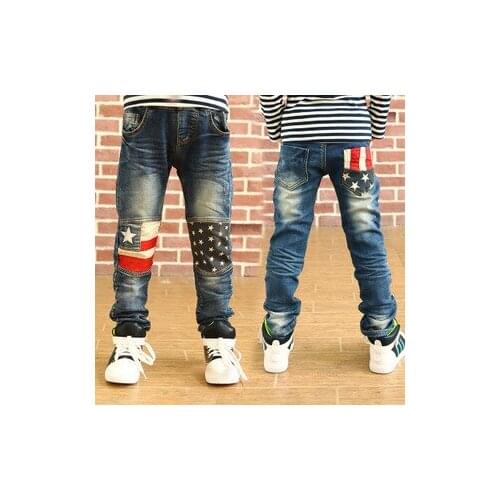 Retail High quality spring kids pants boys girls baby jeans children jeans for boys casual denim pants 3-12Y toddler clothing