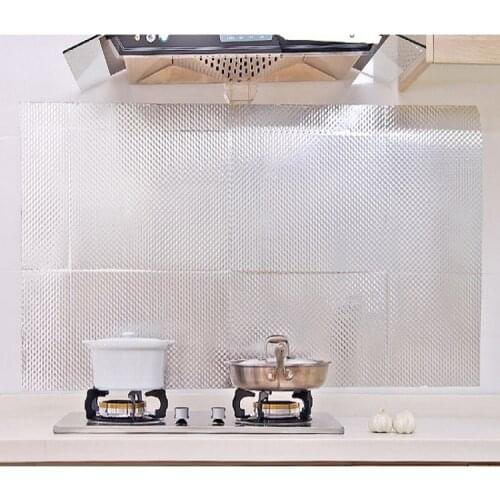 Self Adhesive Waterproof Oil-proof Aluminum Foil Wallpaper Kitchen Stove Wall Sticker Kitchen Accessories accesorios de cocina