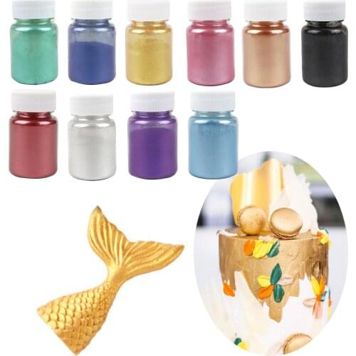 15g Edible Gold Powder Mousse Cake Fondant Macaron Chocolate Decoration Glitter Powder Baking Color Dust Silver Pearl Powder