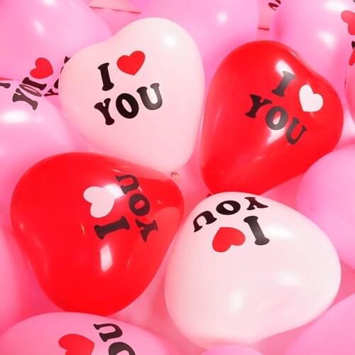 10PCS Heart Shape I Love You Latex Balloon Valentines Day Wedding Party Decoration Anniversary