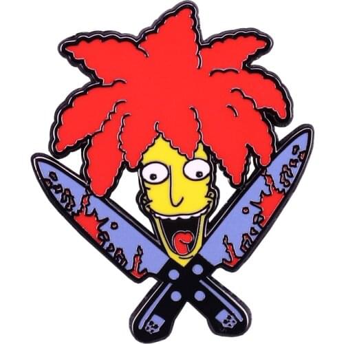 Sideshow Bob hat lapel pin funny cartoon gift for kids friends
