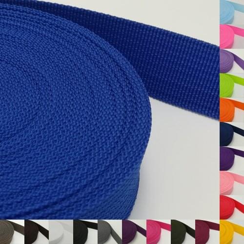 25mm Webbing 10m long One Inch Colored 50 Color Available polypropylene for Bag Sewing Belt Webbing Strapping braided strap