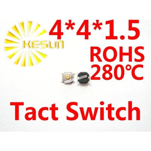 1000PCS 4X4X1.5MM SMD Tactile Tact Push Button Micro Switch Momentary ROHS replace ALPS SKQGABE010