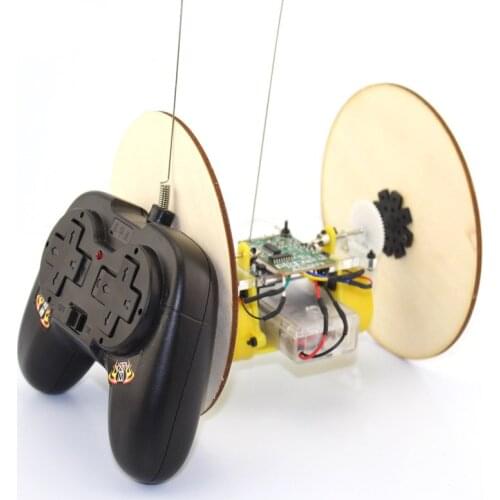 Fun Technology Small Production Material Puzzle DIY Disc Wheel Tire Remote Control RC Car Model Toy Robot Science Experiment