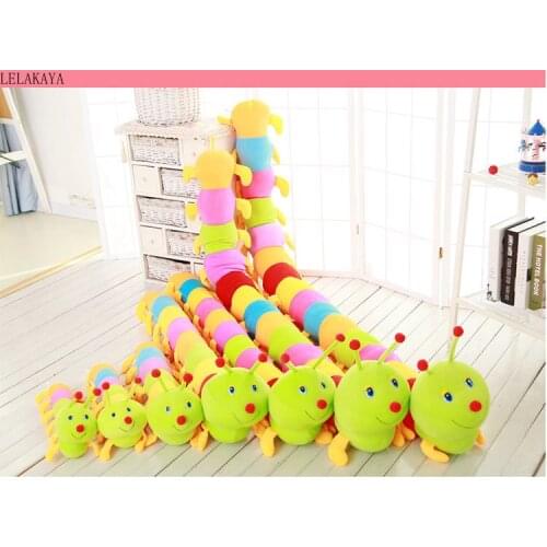 1pcs Cute Colorful Caterpillar Plush Kids Toys For Children Soft Stuffed Animals Large Hold Pillow Doll Home Sofa Cushion Decor