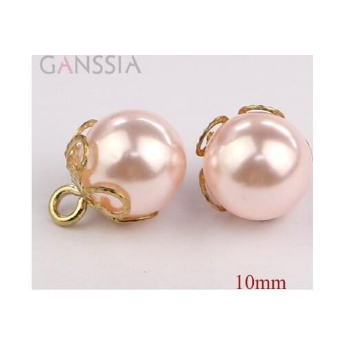 10pcs/lot Size:10mm Pink resin Pearl shank buttons for DIY scrapbooking Garment embellishment buttons Sewing (ss-67-3)