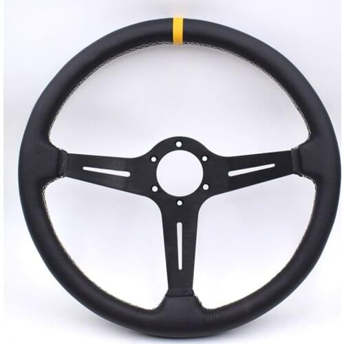 380mm/15inch ND Racing Car Real Leather Drifting Steering Wheel