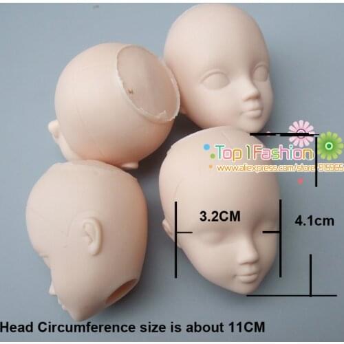 5pieces /lot Soft Plastic Open-Eye Practice Makeup Doll Head 1/6 White Double-fold Eyelid DIY Heads For Barbies BJD Make Up