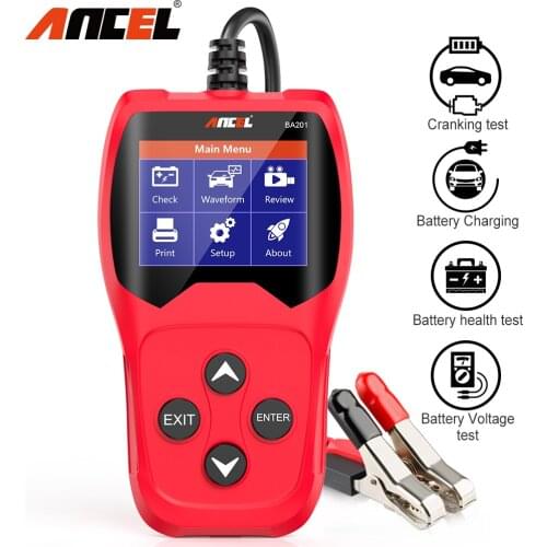 Ancel BA201 Car Battery Tester analyzer 12V PK KW600 12 volt car battery Diagnostic tools 100- 2000CCA for car Charging test