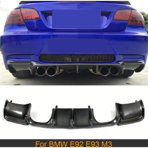 Car Rear Bumper Diffuser Spoiler for BMW E92 E93 M3 2008 - 2013 Cabriolet Not for E90 4 Door Carbon Fiber Car Sticker