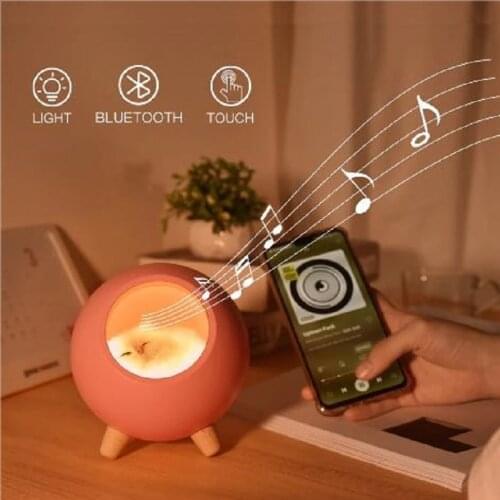 Cute Cat House Bluetooth Speaker Night Light Touch Dimming LED Baby Kids Bedside Sleep Lamps Bedroom Home Decor Holiday Gift