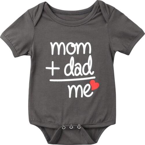 0-18M Newborn Infant Bodysuit Baby Boys Girls Cotton Jumpsuit Short Sleeve Letter Playsuit Summer Kids Clothes Outfits Sunsuits
