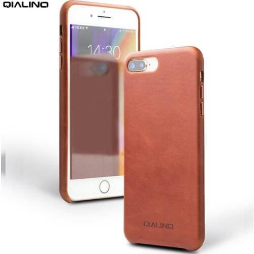 QIALINO Genuine Leather Phone Case for iPhone 8 Business Ultra Thin Pure Handmade Back Cover for iPhone 8 Plus for 4.7/5.5 inch