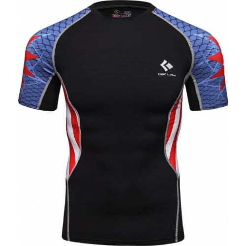 Factory custom mens fitness gym top running sport t-shirt mountaineering rashguard quick dry tight