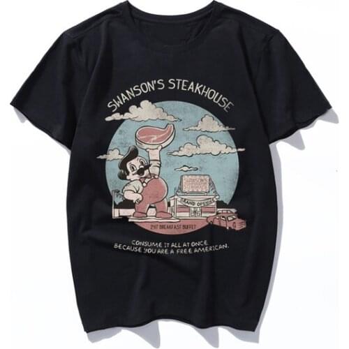Swansons steakhouse 2019 T-shirt tops new brand clothing mens T-shirt cotton printing men T-shirt mens fitness sports