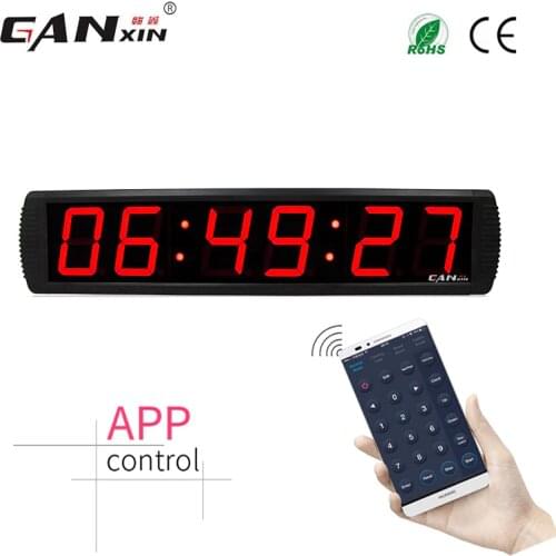 [Ganxin]4' APP control led digital wall clock home decor square wall clock fashion