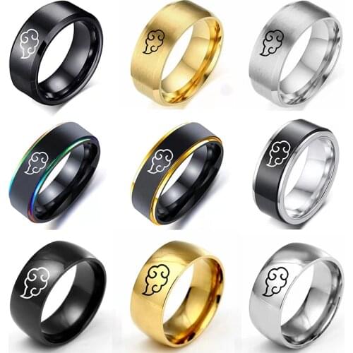 15 Models Anime Cosplay Cloud Rings Japanese Style Animation Cosplay Ring Stainless Steel Jewelry Titanium Steel Mens Rings