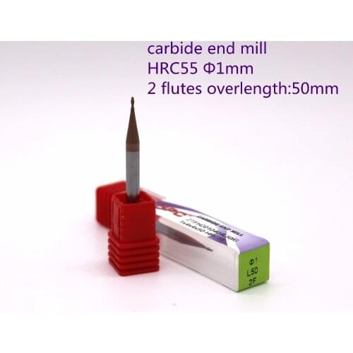 Router bit 1*4*50 of 2 flutes flat end mills HRC55 carbide end milling tungsten mill cutter CNC machine tool