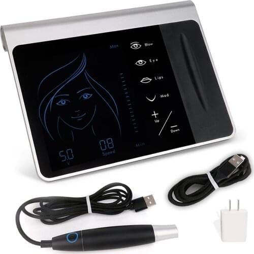 LCD full touch screen Permanent Makeup machine Digital Eyebrow MTS tattoo Machines Microblading DIY Kit With Tattoo Needle
