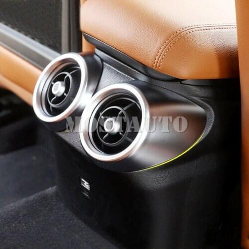 For Alfa Romeo Giulia 2017-2019 ABS Rear Row Air Condition Vent Outlet Cover Trim 2pcs Car Accessories Interior Car Decor