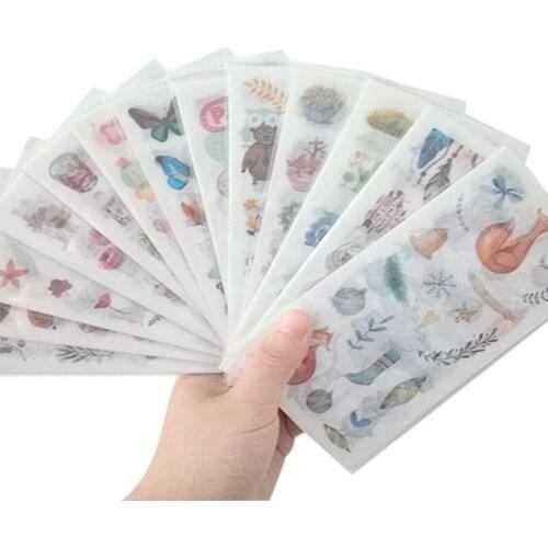 6pcs/lot Cute Creative decorative Scrapbooking Stickers hand book and paper stickerDIY Diary Album Sticker 13 selection