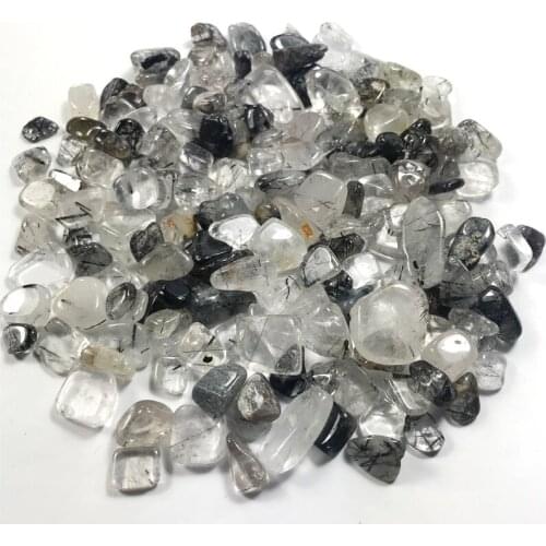 Natural Black Hair Crystal Gravel Bracelet Necklace Degaussing Spread Fish Tank Crystal Pillow Stone