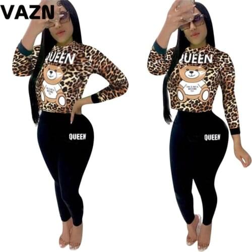 VAZN MYP8897 New Cute Pear Camel Age Reduction Sexy Free Soft Fashion Full Sleeve Long Pants Slim Tracksuits Women 2 Piece Set