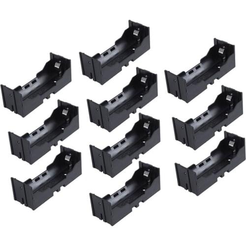Plastic Single 26650 Battery Holder Case Storage Box 10Pcs Black