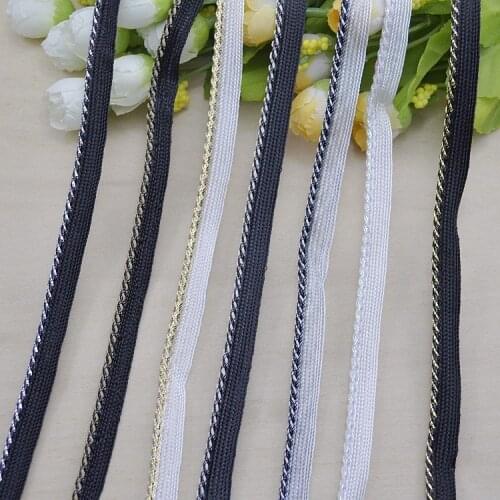 5Meters Black White Gold Braided Lace Band Curved Edging Mosaic Lace Pillow Piping Gold Rope Home Textile Clothing Accessories