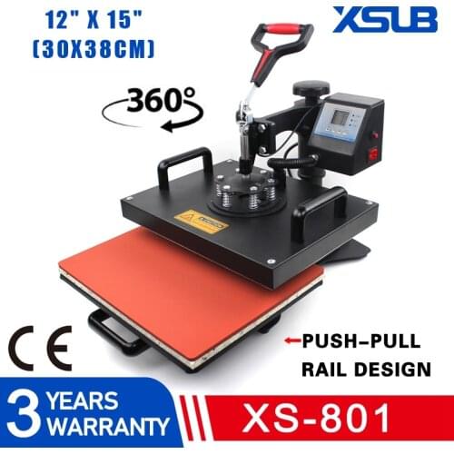 12x15 Inch 29*38cm slide T Shirt Printing Machine Heat Press Sublimation flat Tranfer Printer For T shirt/Phone cases