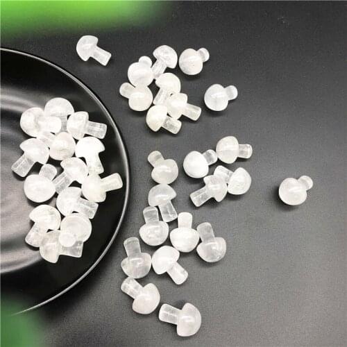 Drop Shipping 1/2Pcs Lovely Natural White Crystal Mushroom Shaped Polished Stone Decor Healing Gift Natural Stones and Crystals
