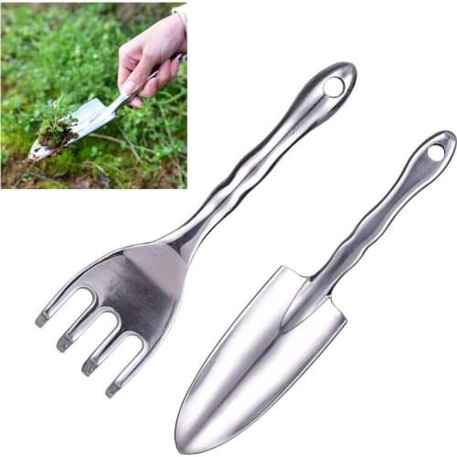 Gardening Small Shovel Rake Potted Vegetable Planting Tool Weeding Small Rake Spade Dig Growing Garden Hand Tools Alloy