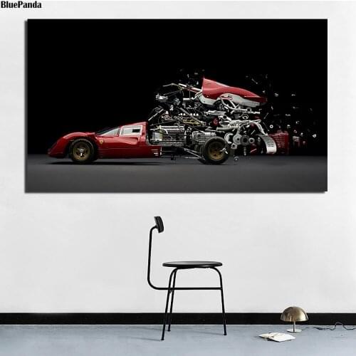 Sports Car Auto Parts Combination Poster Paintings On Canvas Modern Art Decorative Wall Pictures Home Decor