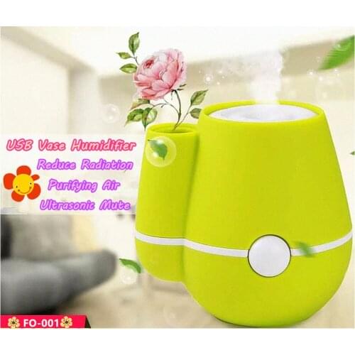 Usb Home Vase Humidifier Silent Mode Moisture Increase Ultrasonic Humidifier Essential Oil Diffuser Home Deaigner Air Humidifier