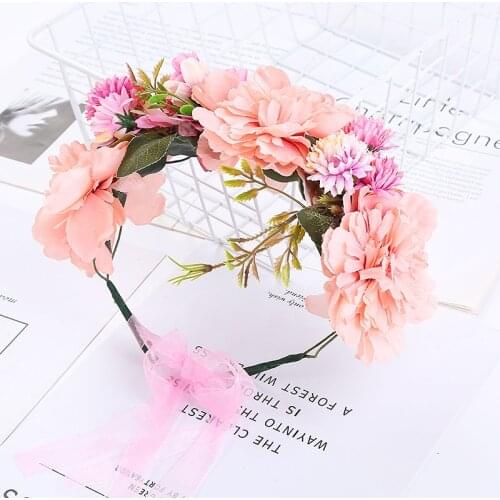 Bohemian Simulation Flower Crown Hairband Wreath Garland Headdress Bride Headdress Party Wedding Adult Children Hair Accessories